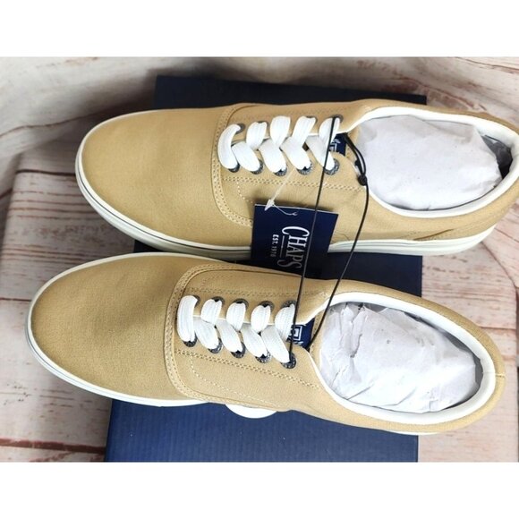 M Chaps Taupe Canvas Lace-Up Low Cut Dress/Casual Shoes – Size 10 Comfortable - Picture 10 of 11